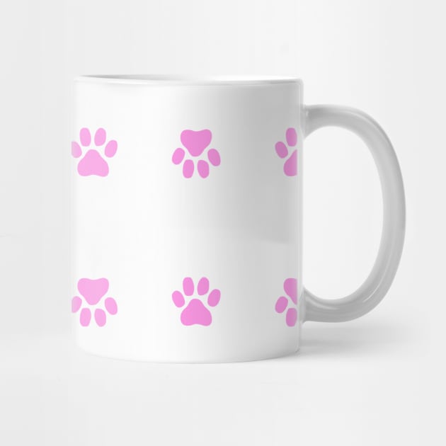 PUPPY Paw Prints Pink Pattern by SartorisArt1